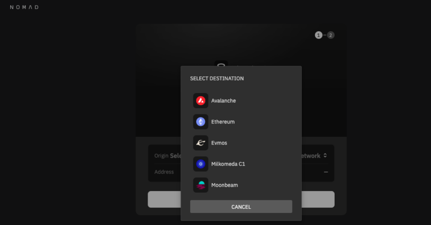 Tampilan chain yang tersedia di Nomad