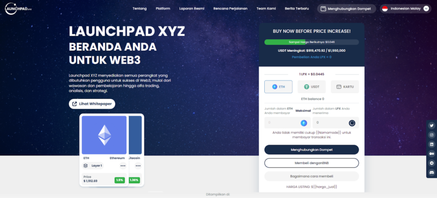 Presale token LPX Launchpad XYZ