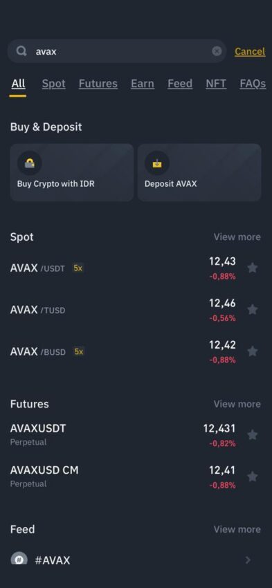 Cari token AVAX untuk beli Avalanche dengan Rupiah di Binance. Sumber